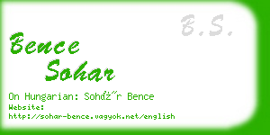 bence sohar business card